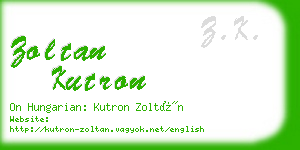 zoltan kutron business card